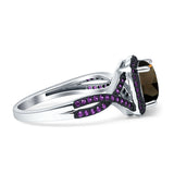 Art Deco Cushion Cut Halo Infinity Twist Ring