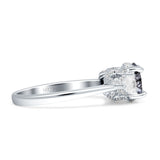 Three Stone Round Hidden Halo Trellis Ring