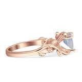 Heart Leaf Art Deco Ring