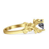 Heart Leaf Art Deco Ring