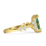 Marquise Halo Beaded Ring