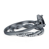 Two Piece Wedding Set Twisted Ring