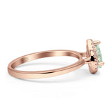 Pear Teardrop Halo Solitaire Ring