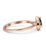 Pear Teardrop Halo Solitaire Ring