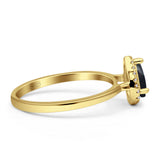 Pear Teardrop Halo Solitaire Ring