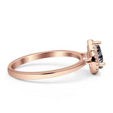 Pear Teardrop Halo Solitaire Ring