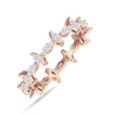 Minimalist 5mm Full Eternity Marquise Band Cubic Zirconia 925 Sterling Silver