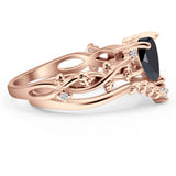 Two Piece Heart CZ Ring