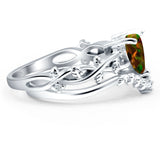 Two Piece Heart CZ Ring