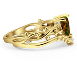 Two Piece Heart CZ Ring