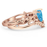 Two Piece Heart CZ Ring