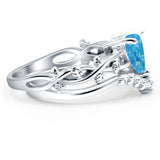 Two Piece Heart CZ Ring