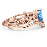 Two Piece Heart CZ Ring