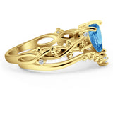 Two Piece Heart CZ Ring