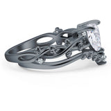 Two Piece Heart CZ Ring