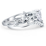 Two Piece Heart CZ Ring