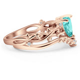 Two Piece Heart CZ Ring