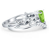 Two Piece Heart CZ Ring