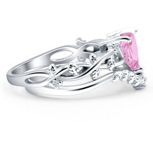 Two Piece Heart CZ Ring