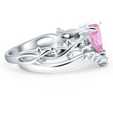 Two Piece Heart CZ Ring