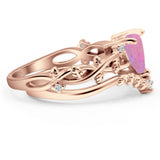 Two Piece Heart CZ Ring