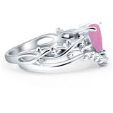 Two Piece Heart CZ Ring