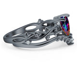 Two Piece Heart CZ Ring