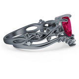 Two Piece Heart CZ Ring