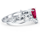 Two Piece Heart CZ Ring