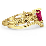 Two Piece Heart CZ Ring