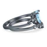 Two Piece Pear CZ Ring