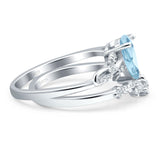 Two Piece Pear CZ Ring