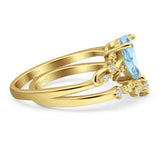 Two Piece Pear CZ Ring