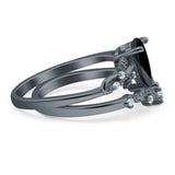 Two Piece Pear CZ Ring
