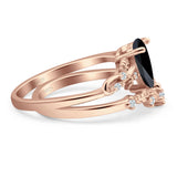 Two Piece Pear CZ Ring