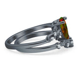 Two Piece Pear CZ Ring