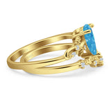 Two Piece Pear CZ Ring