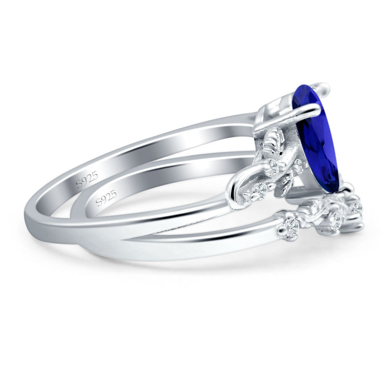 Two Piece Pear CZ Ring