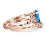 Two Piece Pear CZ Ring