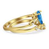 Two Piece Pear CZ Ring