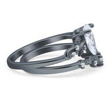 Two Piece Pear CZ Ring