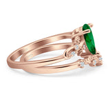 Two Piece Pear CZ Ring