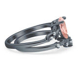 Two Piece Pear CZ Ring