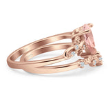 Two Piece Pear CZ Ring