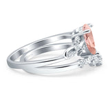 Two Piece Pear CZ Ring