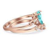 Two Piece Pear CZ Ring