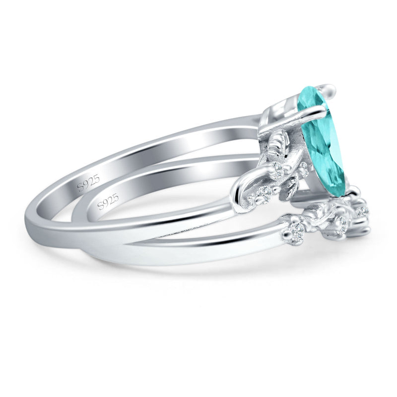 Two Piece Pear CZ Ring