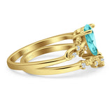 Two Piece Pear CZ Ring