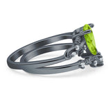 Two Piece Pear CZ Ring