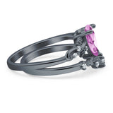 Two Piece Pear CZ Ring